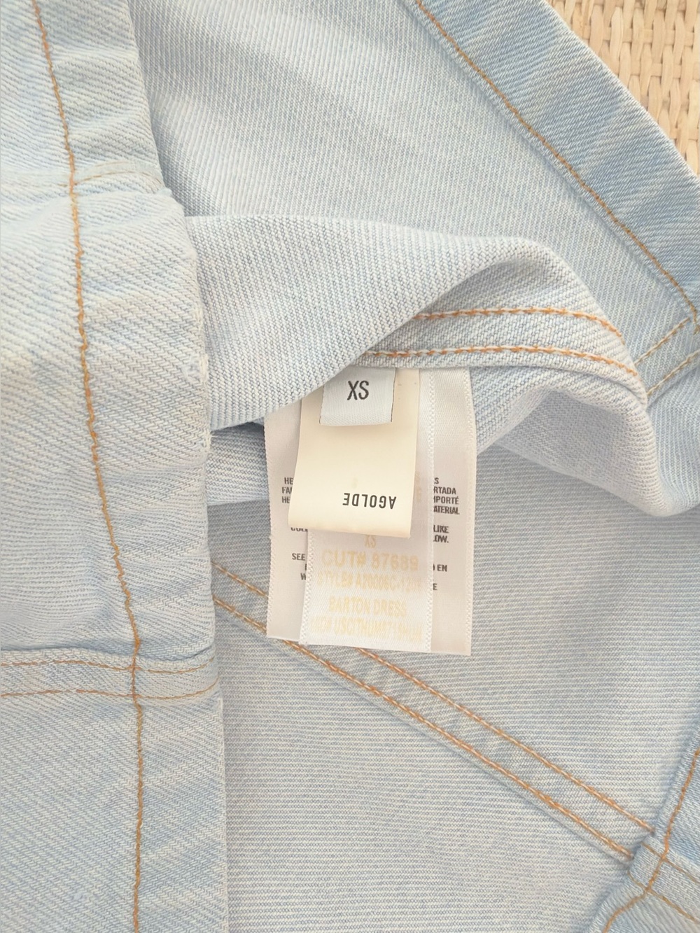 AGOLDE Barton Denim Mini Dress Light Indigo Size XS - Picture 15 of 17